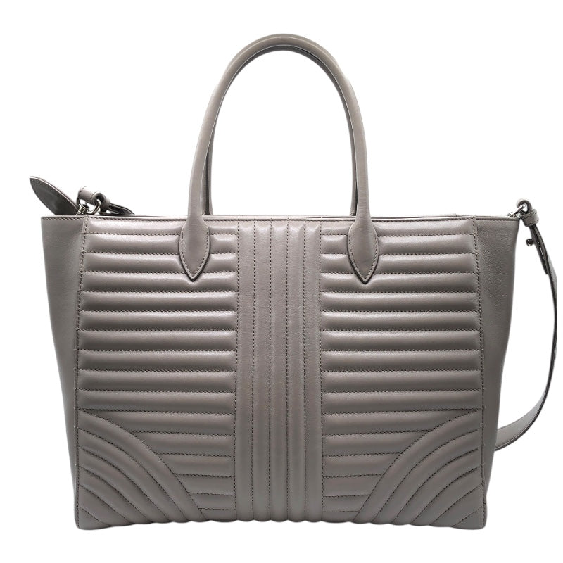 プラダ PRADA 2WAYハンドバッグ 1BA195 グレー レザー レディース ハンドバッグ