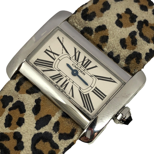 カルティエ Cartier ミニタンク ディヴァン W6300255 ホワイト SS レディース 腕時計