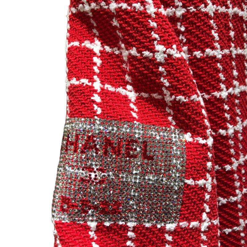 シャネル CHANEL ココマークボタンツイードジャンプスーツ P74022 レッド ツイード レディース ツナギ