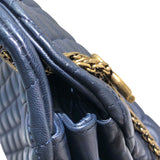 シャネル CHANEL マドモアゼル ボウリングバッグ ネイビー ラムスキン レディース ショルダーバッグ
