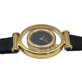 ショパール Chopard ハッピーダイヤモンド 20/4780-23 ネイビー文字盤 K18YG/レザーストラップ クオーツ レディース 腕時計