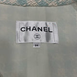 シャネル CHANEL ツイートジャケット P74811 ブルー コトン ノーカラージャケット