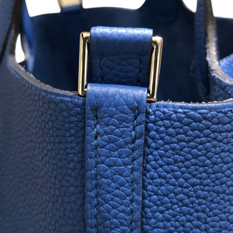 エルメス HERMES ピコタンロックMM D刻印 ブルーフランス トリヨンクレマンス レディース ハンドバッグ