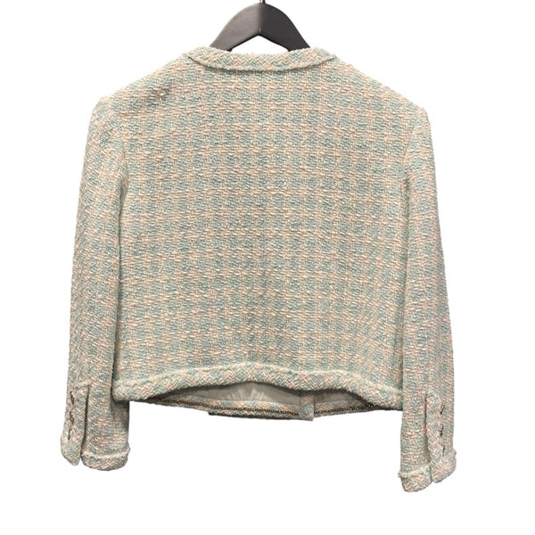 シャネル CHANEL ツイートジャケット P74811 ブルー コトン ノーカラージャケット