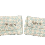 シャネル CHANEL ツイートジャケット P74811 ブルー コトン ノーカラージャケット