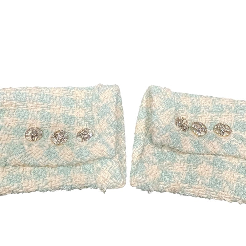 シャネル CHANEL ツイートジャケット P74811 ブルー コトン ノーカラージャケット