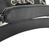 シャネル CHANEL Vステッチ チェーンハンドバッグ ブラック キャンバス レディース ショルダーバッグ