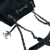 シャネル CHANEL Vステッチ チェーンハンドバッグ ブラック キャンバス レディース ショルダーバッグ