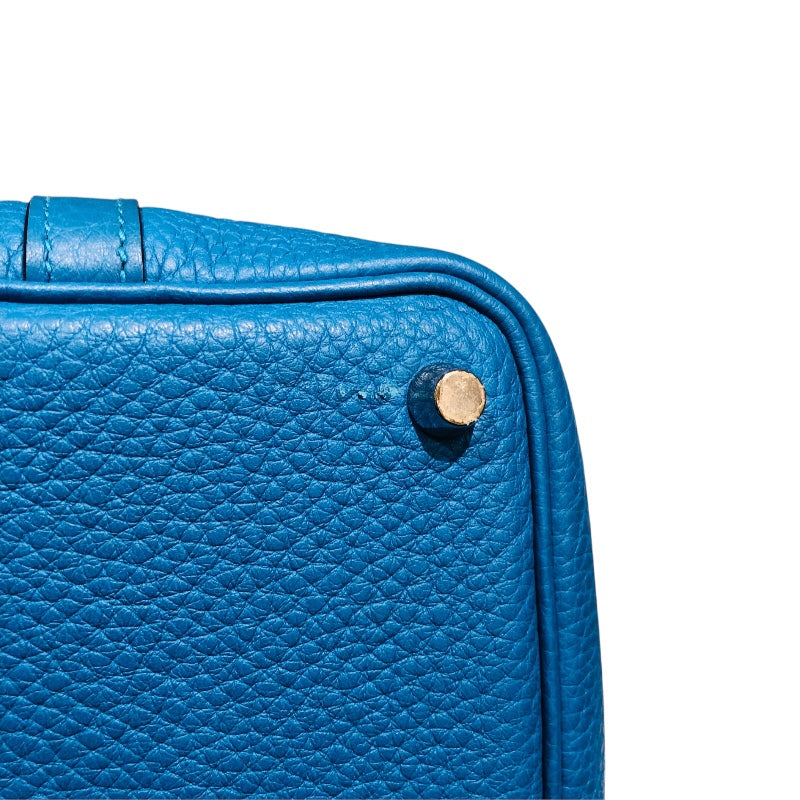 エルメス HERMES ピコタンロックPM A刻 ブルーザンジバル　SV金具 トリヨン レディース ハンドバッグ