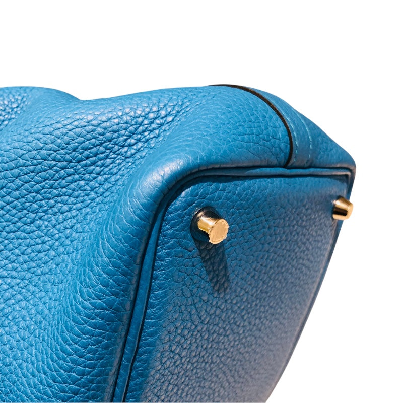 エルメス HERMES ピコタンロックPM A刻 ブルーザンジバル　SV金具 トリヨン レディース ハンドバッグ