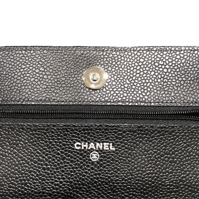 シャネル CHANEL マトラッセチェーンウォレット AP0250 ブラック キャビアスキン レディース ウォレットチェーン