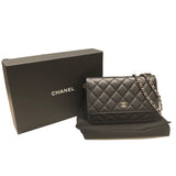 シャネル CHANEL マトラッセチェーンウォレット AP0250 ブラック キャビアスキン レディース ウォレットチェーン