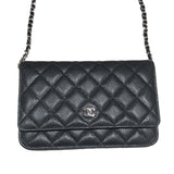 シャネル CHANEL マトラッセチェーンウォレット AP0250 ブラック キャビアスキン レディース ウォレットチェーン