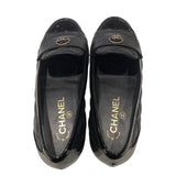 シャネル CHANEL CCマークマトラッセキルティングパンプス G45122 ブラック レザー・パテント レディース パンプス