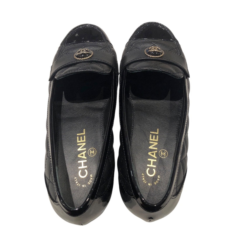 シャネル CHANEL CCマークマトラッセキルティングパンプス G45122 ブラック レザー・パテント レディース パンプス