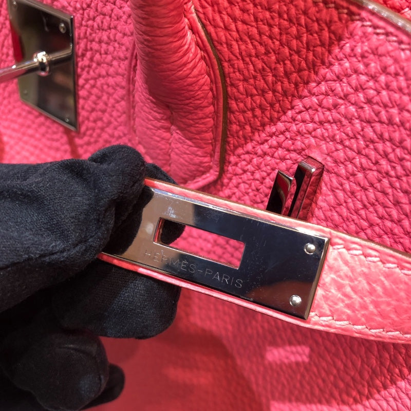 エルメス HERMES バーキン30 □Q刻 ローズリップスティック シルバー金具 トリヨン レディース ハンドバッグ