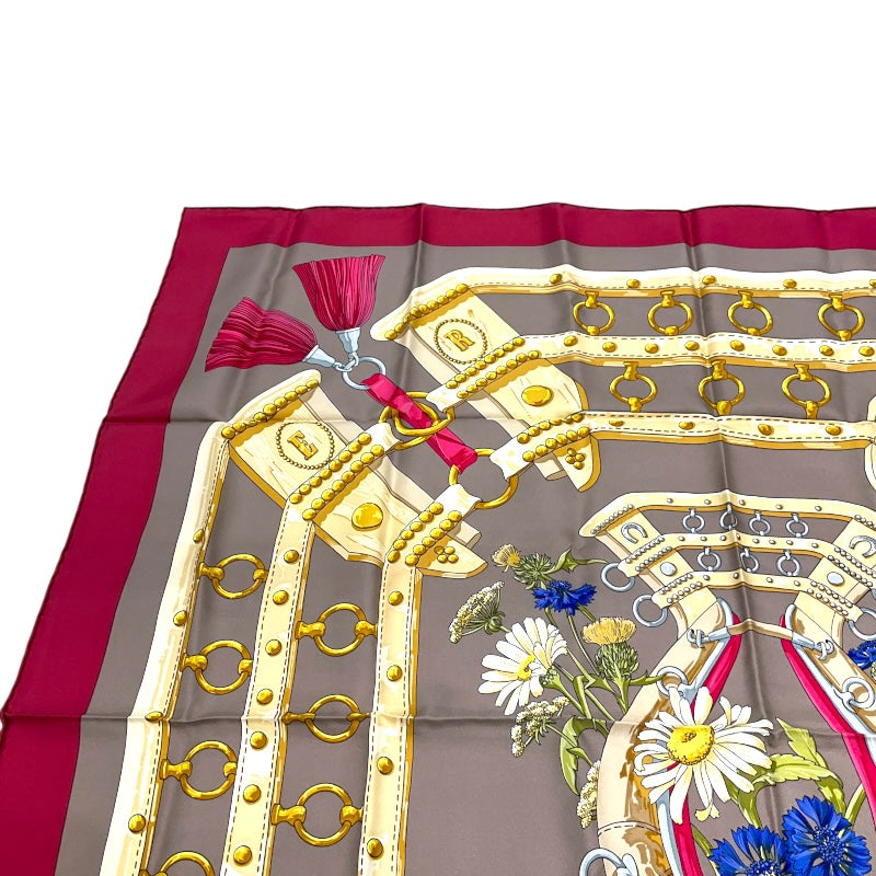 エルメス HERMES ｶﾚ90 マルチカラー ｼﾙｸ レディース スカーフ