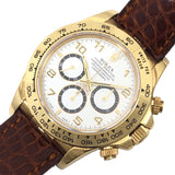 ロレックス ROLEX コスモグラフ・デイトナ T番 16518 ホワイト文字盤 K18YG/革ベルト 自動巻き メンズ 腕時計