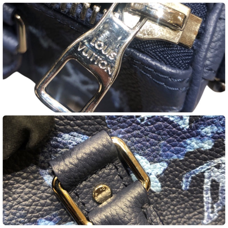 ルイ・ヴィトン LOUIS VUITTON キーポルXS M57844 ネイビー ウォーターカラーモノグラム メンズ ボストンバッグ