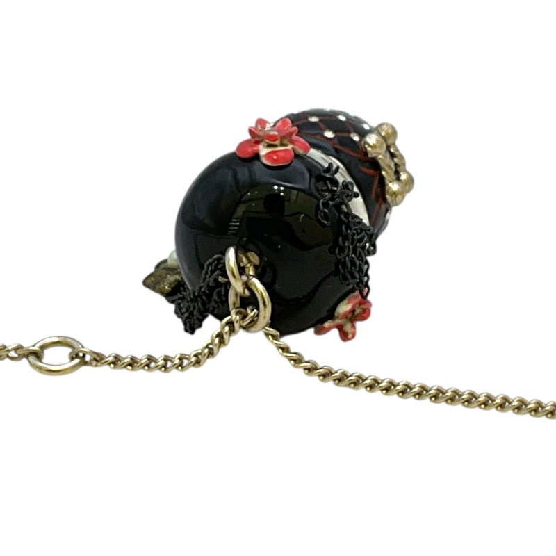 シャネル CHANEL ﾁｬｲﾅﾄﾞｰﾙﾈｯｸﾚｽ ブラック/SV金具 メタル/ライトストーン アクセサリー