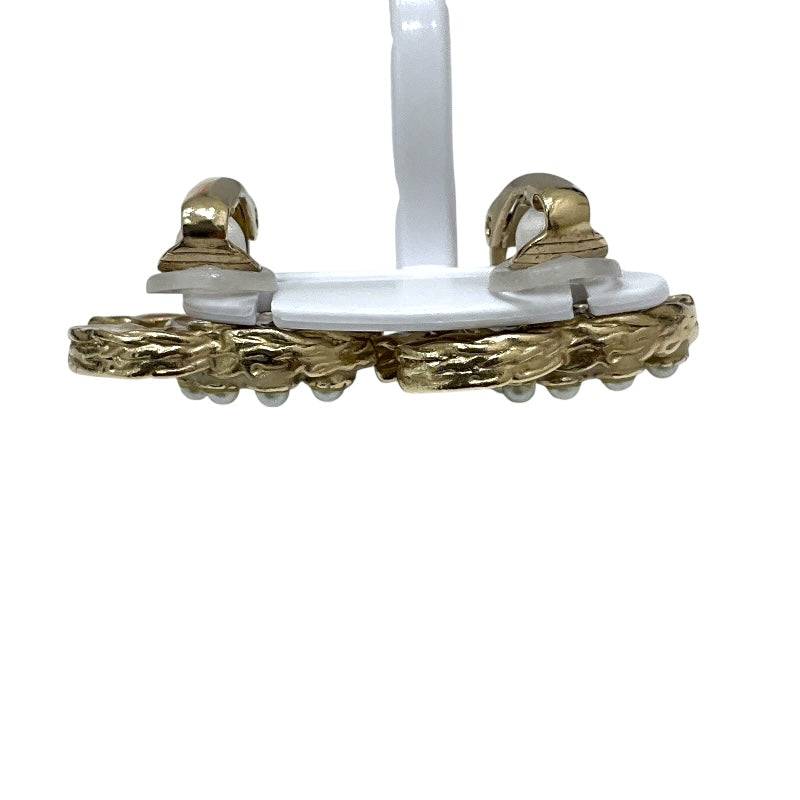 シャネル CHANEL ココマーク　イヤリング ホワイト メタル・レジン・パール ジュエリー