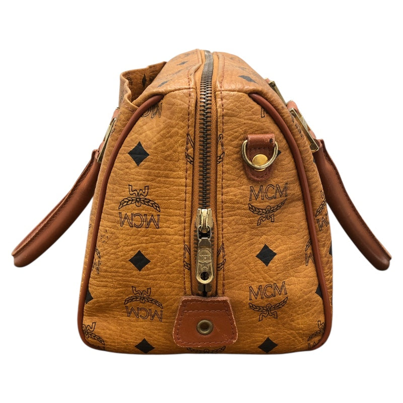 エム・シー・エム MCM ｽﾓｰﾙ ﾎﾞｽﾄﾝﾊﾞｯｸﾞ ﾌﾞﾗｳﾝ ｳﾞｨｾﾄｽｷｬﾝﾊﾞｽ レディース ボストンバッグ