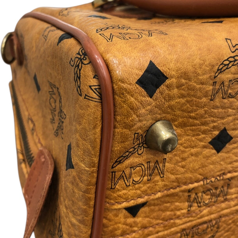 エム・シー・エム MCM ｽﾓｰﾙ ﾎﾞｽﾄﾝﾊﾞｯｸﾞ ﾌﾞﾗｳﾝ ｳﾞｨｾﾄｽｷｬﾝﾊﾞｽ レディース ボストンバッグ