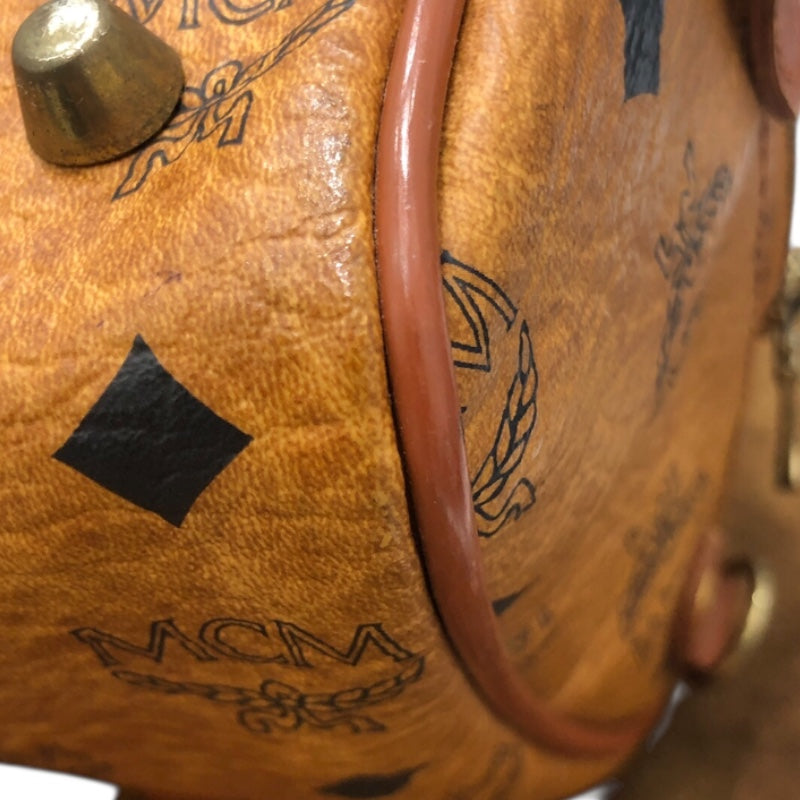 エム・シー・エム MCM ｽﾓｰﾙ ﾎﾞｽﾄﾝﾊﾞｯｸﾞ ﾌﾞﾗｳﾝ ｳﾞｨｾﾄｽｷｬﾝﾊﾞｽ レディース ボストンバッグ