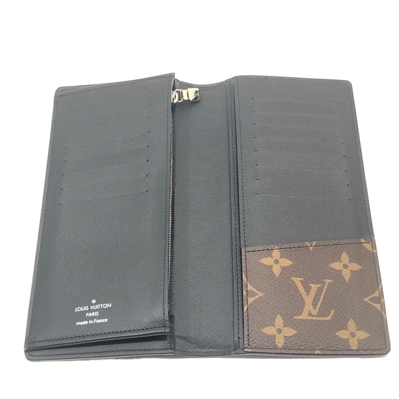 ルイ・ヴィトン LOUIS VUITTON ポルトフォイユ・ブラザ M69410 ブラック/ブラウン モノグラム・マカサー メンズ 長財布