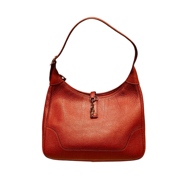 エルメス HERMES トリム31 □F刻 ルージュアッシュSV金具 フィヨルド レディース ハンドバッグ
