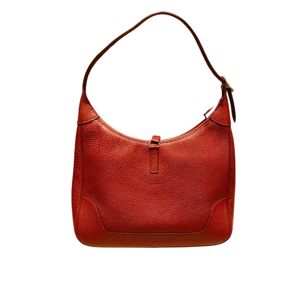 エルメス HERMES トリム31 □F刻 ルージュアッシュSV金具 フィヨルド レディース ハンドバッグ