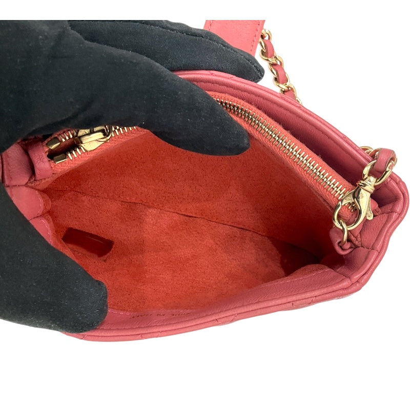 シャネル CHANEL マトラッセ　ミニポシェット ピンク/GD ラム レディース ショルダーバッグ