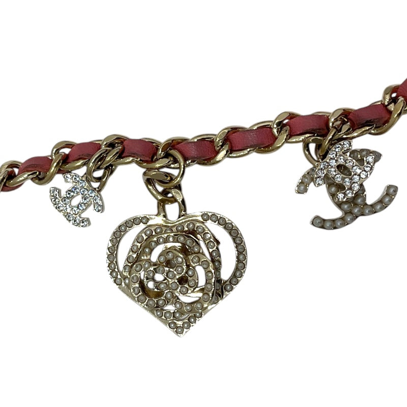 シャネル CHANEL マトラッセ　ミニポシェット ピンク/GD ラム レディース ショルダーバッグ