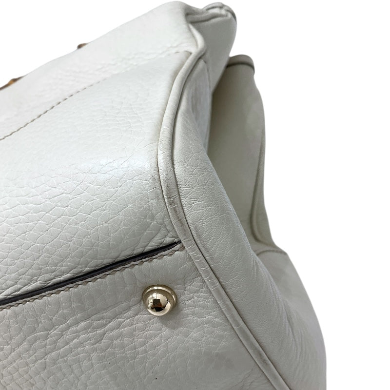 グッチ GUCCI バンブートートバッグ 282317 ホワイト レザー レディース トートバッグ