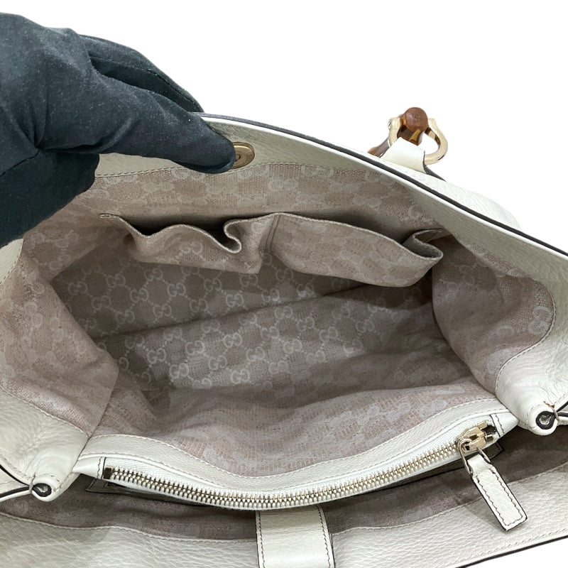 グッチ GUCCI バンブートートバッグ 282317 ホワイト レザー レディース トートバッグ