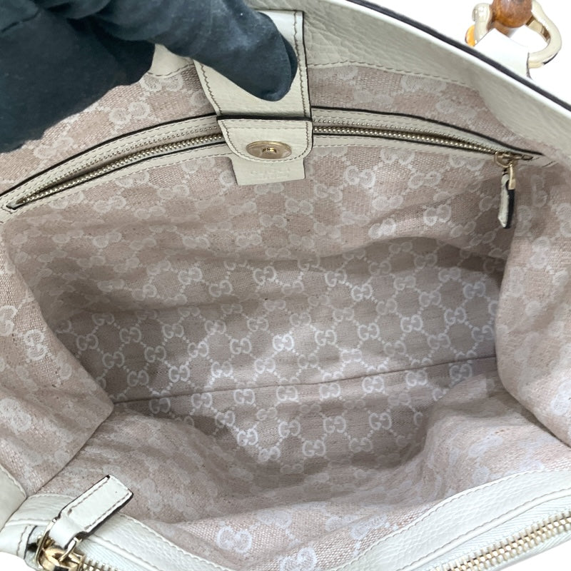 グッチ GUCCI バンブートートバッグ 282317 ホワイト レザー レディース トートバッグ