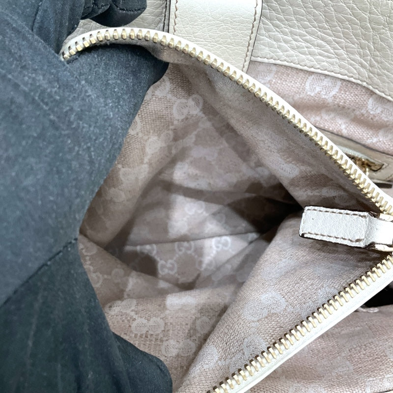 グッチ GUCCI バンブートートバッグ 282317 ホワイト レザー レディース トートバッグ