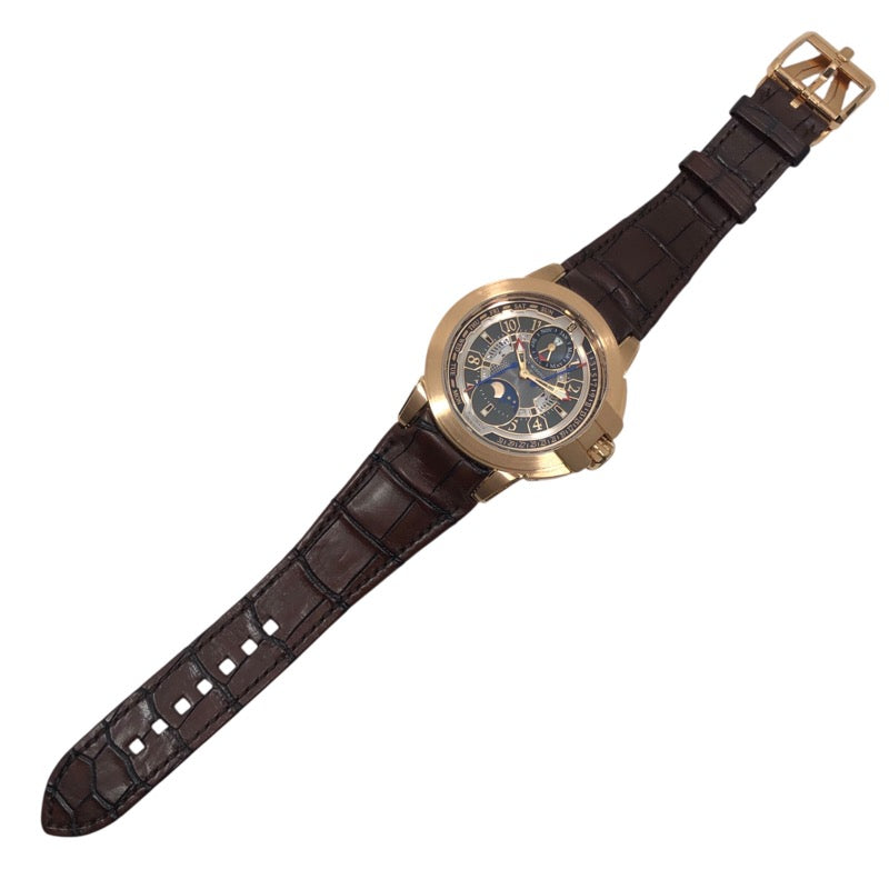 ハリーウィンストン HARRY WINSTON オーシャンバイレトログラード パーペチュアルカレンダーオートマティック42ｍｍ OCEAPC42RR001 グレー K18PG/革ベルト(アリゲーター) 自動巻き メンズ 腕時計