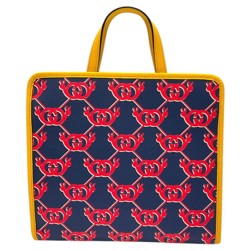 グッチ GUCCI ﾁﾙﾄﾞﾚｽﾞGGﾌﾟﾘﾝﾄ ﾄｰﾄﾊﾞｯｸﾞ 605614 ネイビー/レッド GGｽﾌﾟﾘｰﾑ レディース ハンドバッグ
