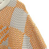 ルイ・ヴィトン LOUIS VUITTON ダミエ柄ニットセーター HQN81W オレンジ コットン メンズ セーター