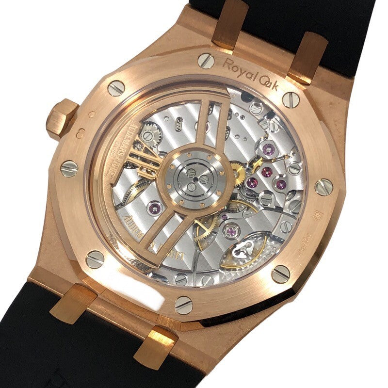 オーデマ・ピゲ AUDEMARS PIGUET ロイヤルオーク 15500OR.OO.D002CR.01 ブラック文字盤 K18PG/ラバーベルト 自動巻き メンズ 腕時計