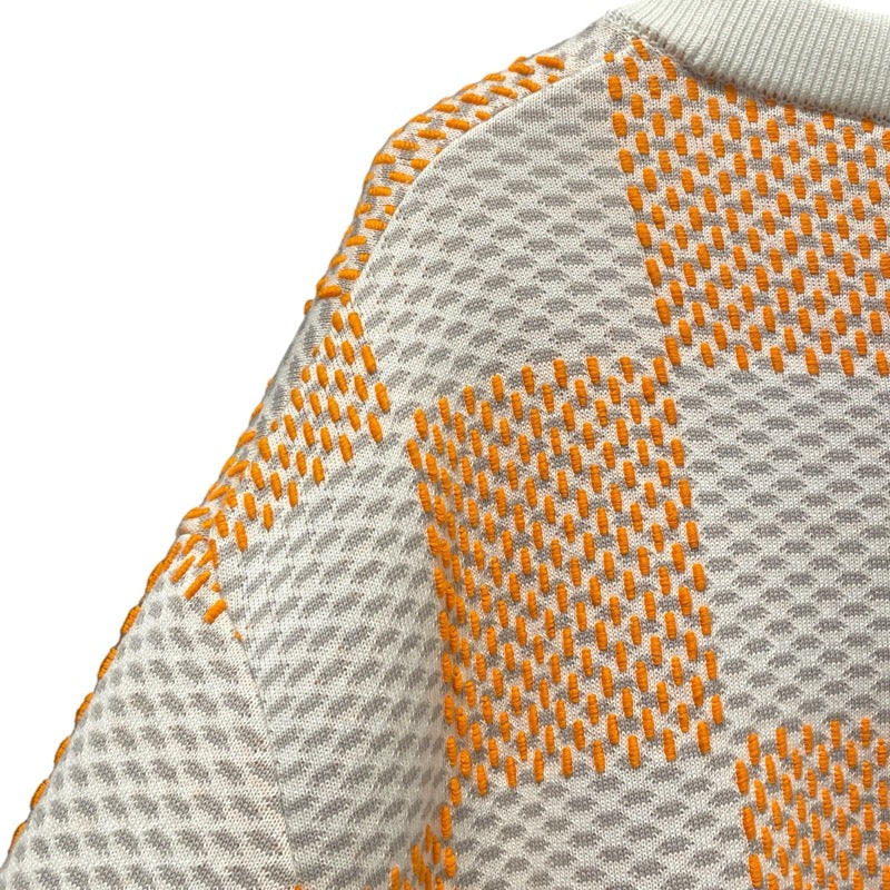 ルイ・ヴィトン LOUIS VUITTON ダミエ柄ニットセーター HQN81W オレンジ コットン メンズ セーター