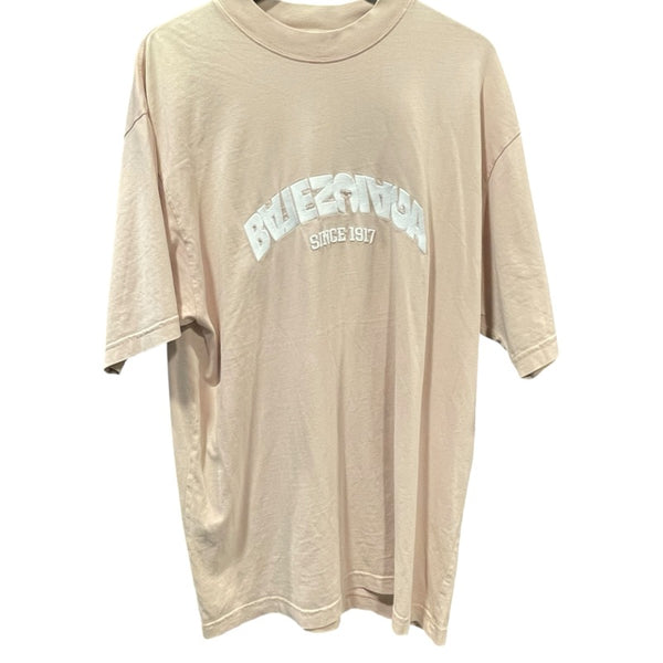 バレンシアガ BALENCIAGA ロゴ刺繍半袖Tシャツ 764235 ピンク コットン メンズ 半袖Ｔシャツ