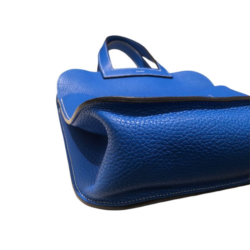 エルメス HERMES アルザン31 X ブルーイドラ　SV金具 トリヨン レディース ハンドバッグ