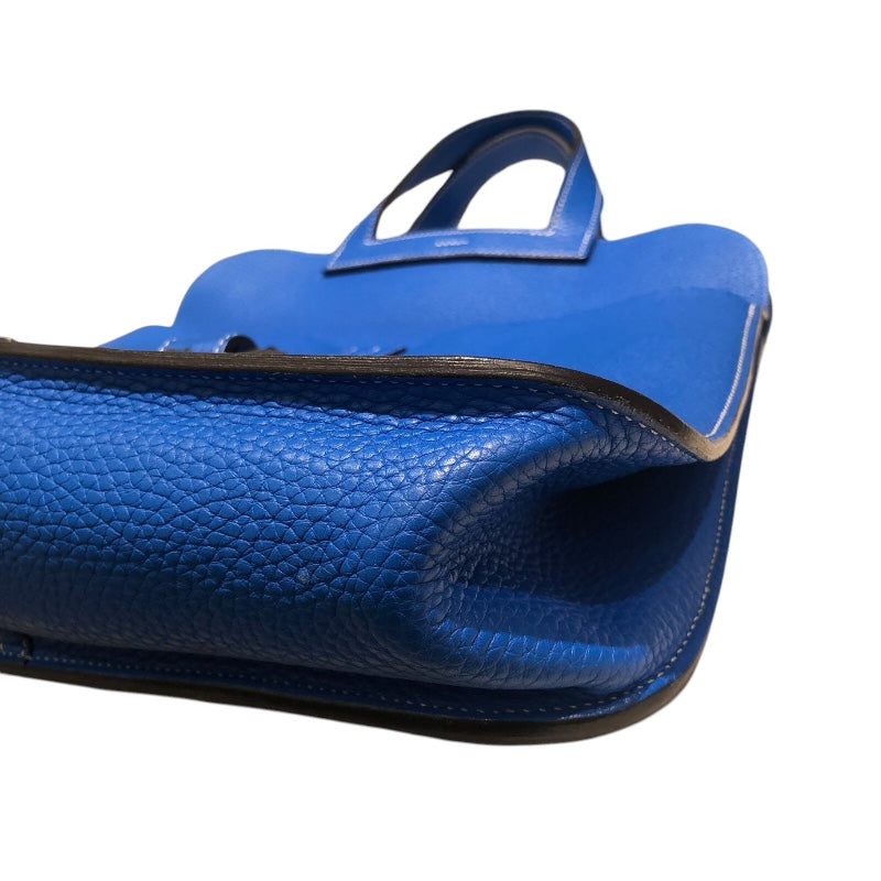 エルメス HERMES アルザン31 X ブルーイドラ　SV金具 トリヨン レディース ハンドバッグ