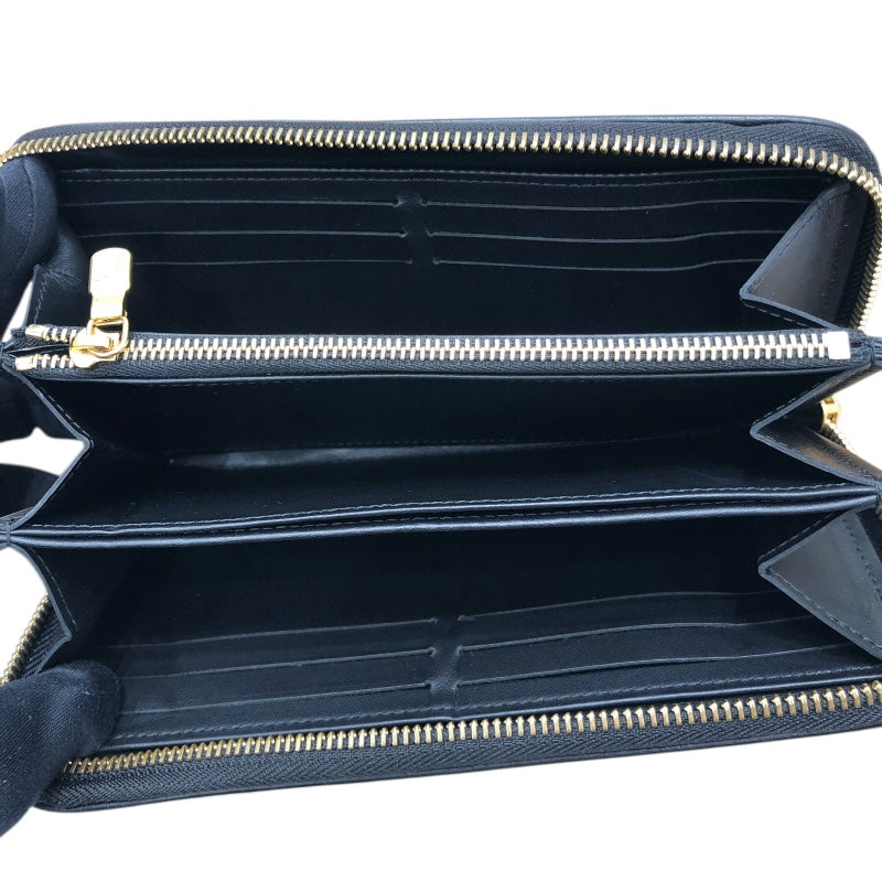 ルイ・ヴィトン LOUIS VUITTON ジッピーウォレット　クッサン M81510 ブラック/ゴールド金具 モノグラム・エンボス レディース 長財布