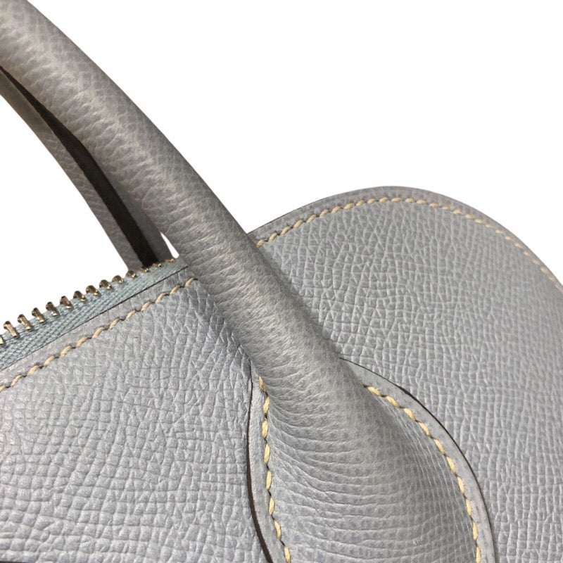エルメス HERMES ボリード31 □Q刻 ブルーラン×シルバー金具 エプソン レディース ハンドバッグ