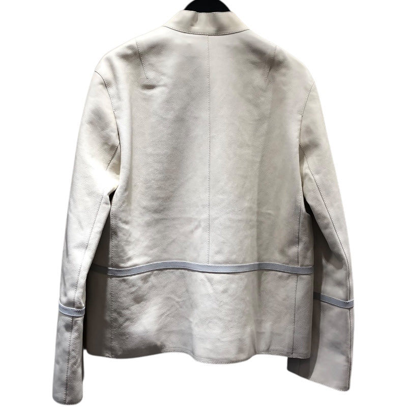 エルメス HERMES レザージャケット ホワイト レザー レディース その他アウター