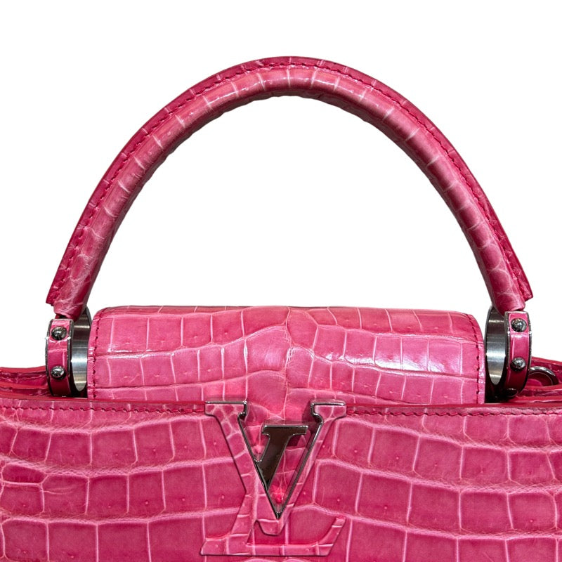 ★最終価格★SALE【5od3917-e】ルイヴィトン ハンドバッグ クロコダイル カプシーヌBB ピンク 2wayバッグ【中古】レディース ルイ・ヴィトン LOUIS VUITTON カプシーヌMM N93165 ローズ
