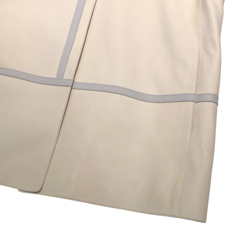 エルメス HERMES レザージャケット ホワイト レザー レディース その他アウター